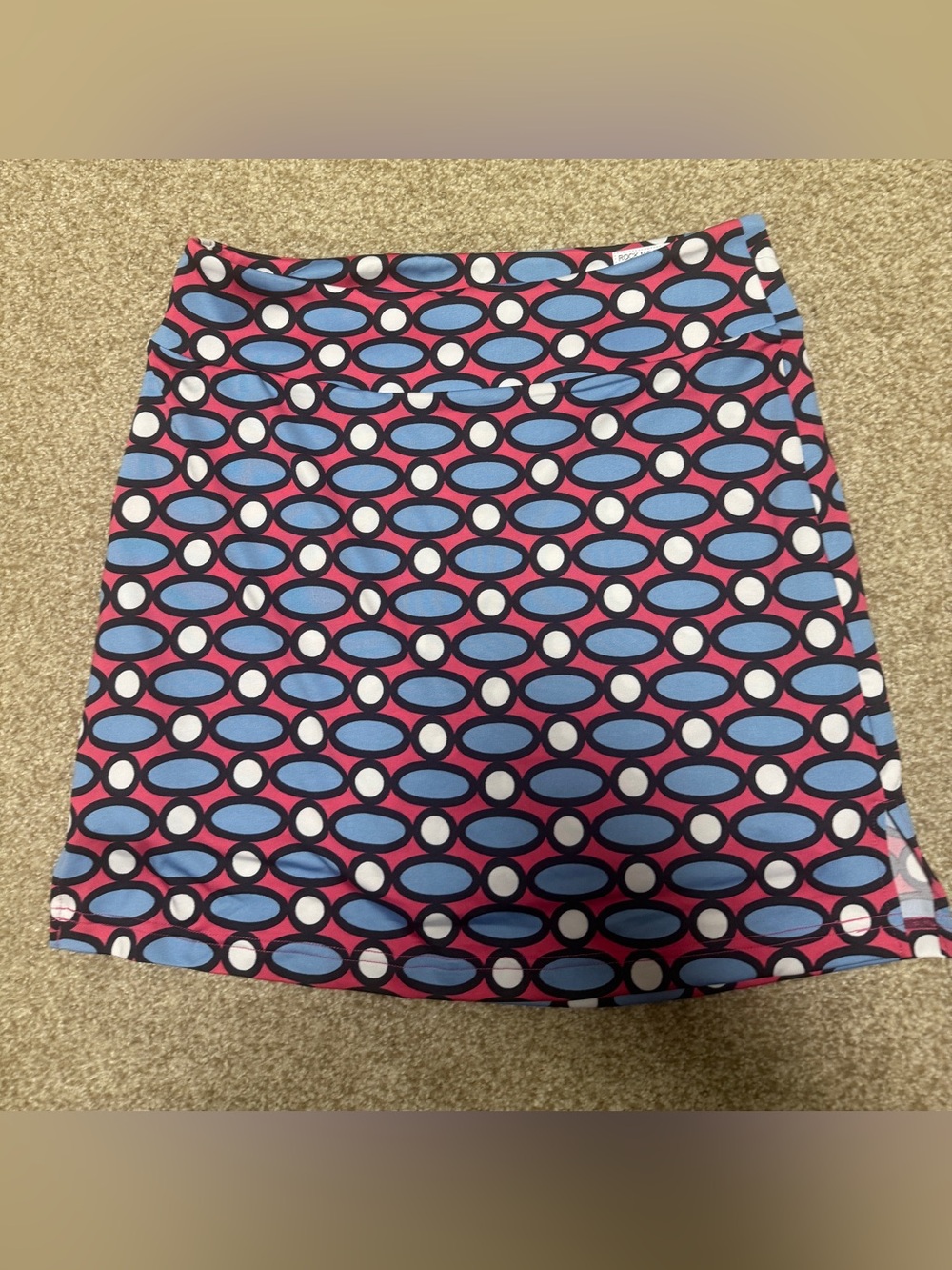 Golftini Rock & Roll Pink & Blue Geometric Pull On Skort-Large